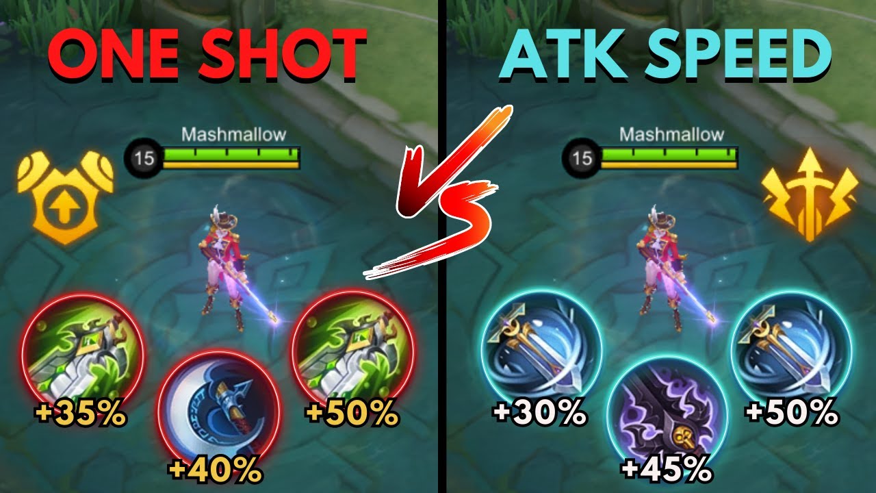 lesley one shot build vs lesley attack speed build
