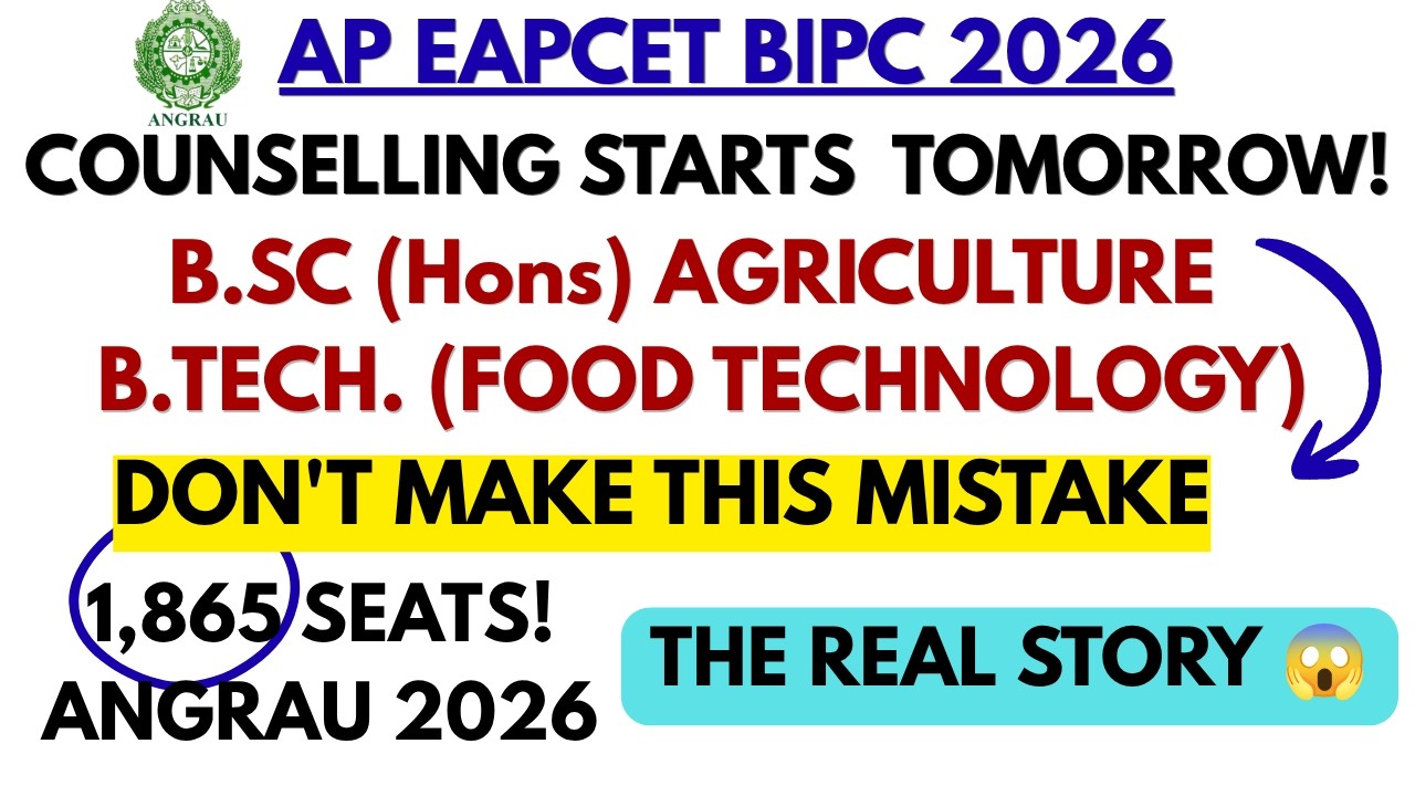 ANGRAU B.Sc Agriculture Admissions 2026 | Complete Guide | AP EAPCET State Quota Seats & Counselling
