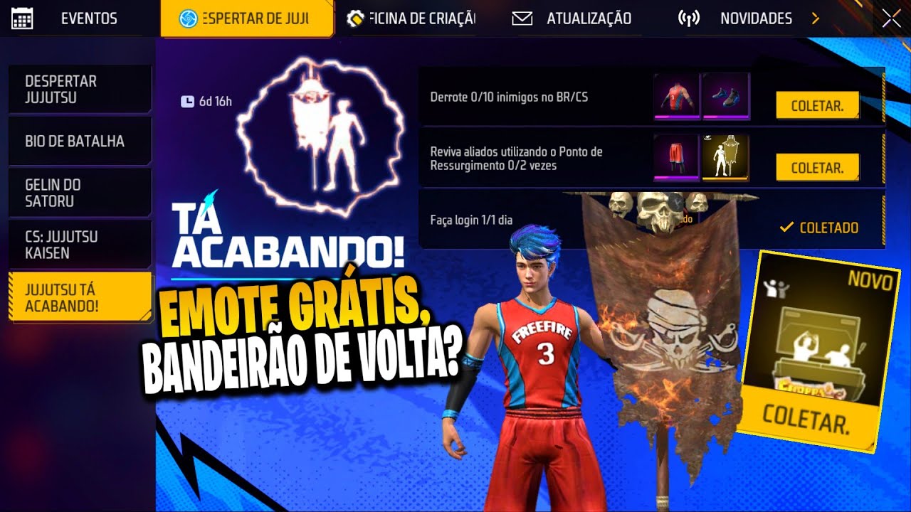 É AMANHÃ!! PEGUE SEU EMOTE GRÁTIS, BANDEIRÃO, DUNK MASTER NA LOJA E CHOPPY CUTS