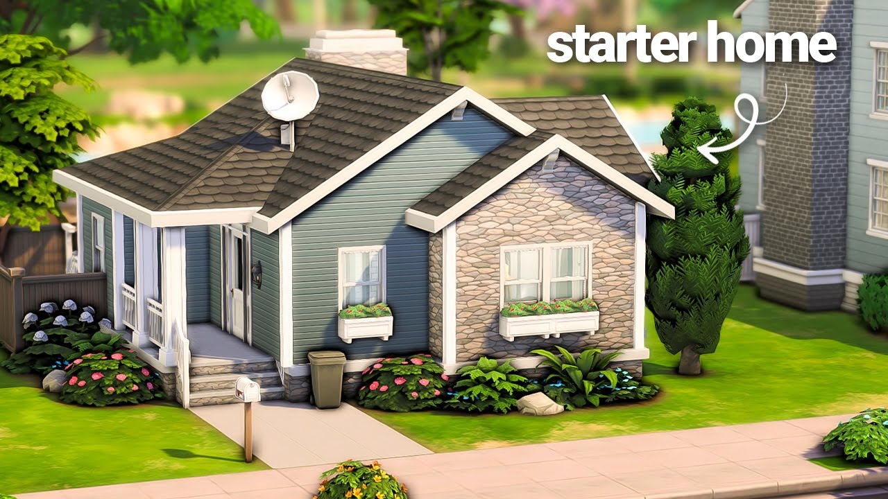 Modern Starter Home in Willow Creek 🌳 The Sims 4 Speed Build || No Talking || Save File