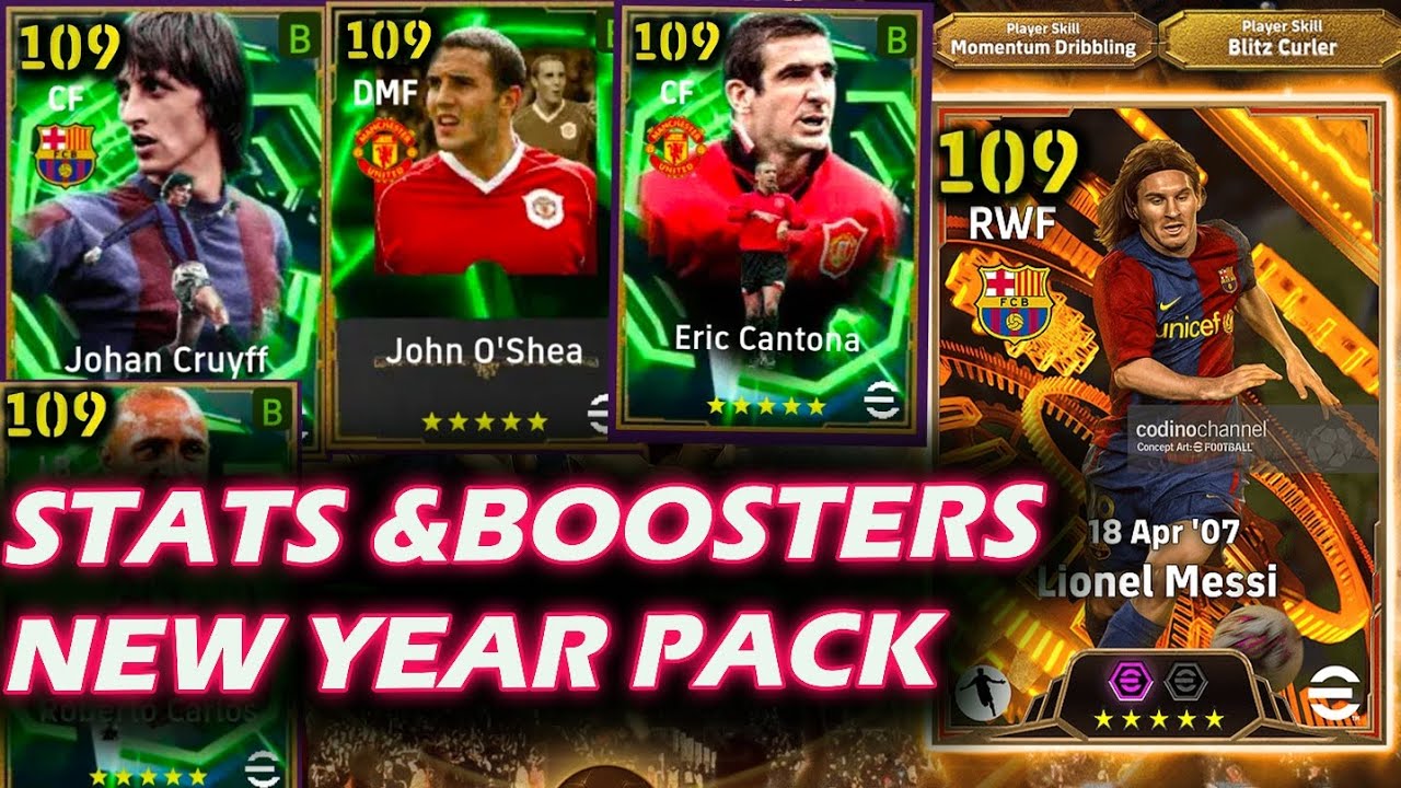 NEW YEAR PACK STATS LEAKED🔥MESSI BIG TIME, CRUYFF, CANTONA & BOOSTER eFootball 2026