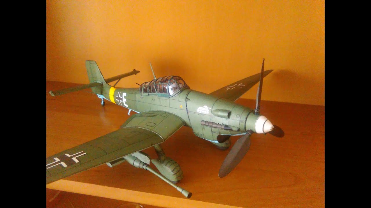 Junkers JU-87G Stuka paper model, cardboard model, Model kartonowy scale 1:33  GPM