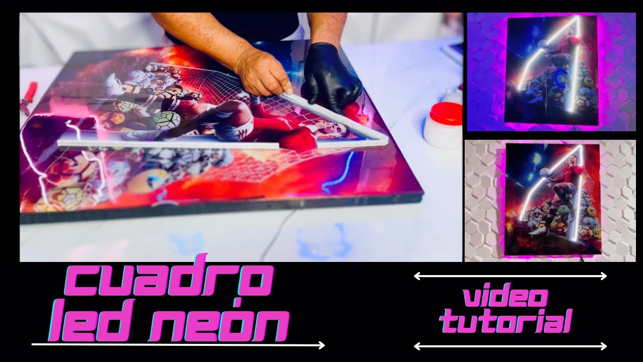 como hacer un cuadro led neón con resina  #cuadrospersonalizados #neonled  #videotutorial