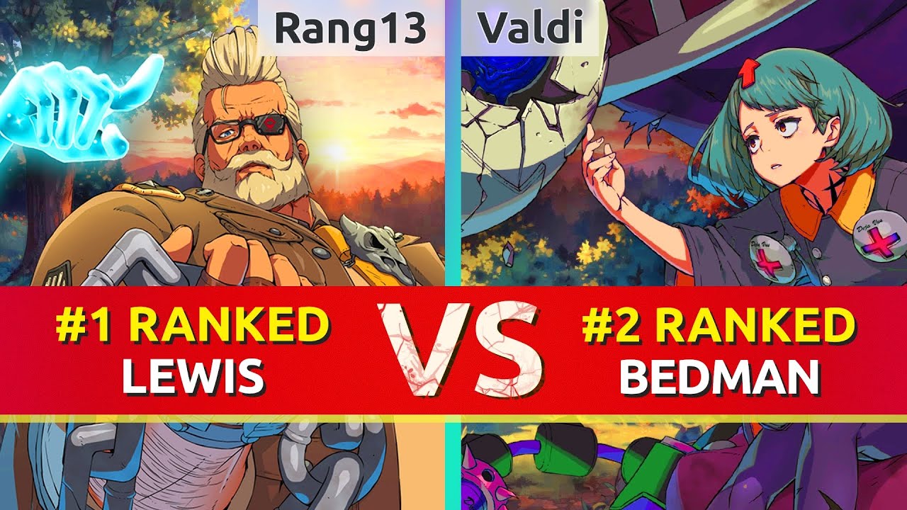 GGST ▰ Rang13 (#1 Ranked Goldlewis) vs Valdi (#2 Ranked Bedman). High Level Gameplay