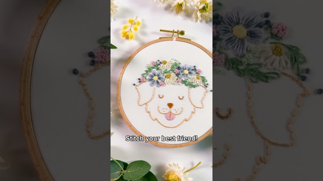 Create an embroidered version of your furry BFF with our Daisy the Dog kit! 🐶❤️