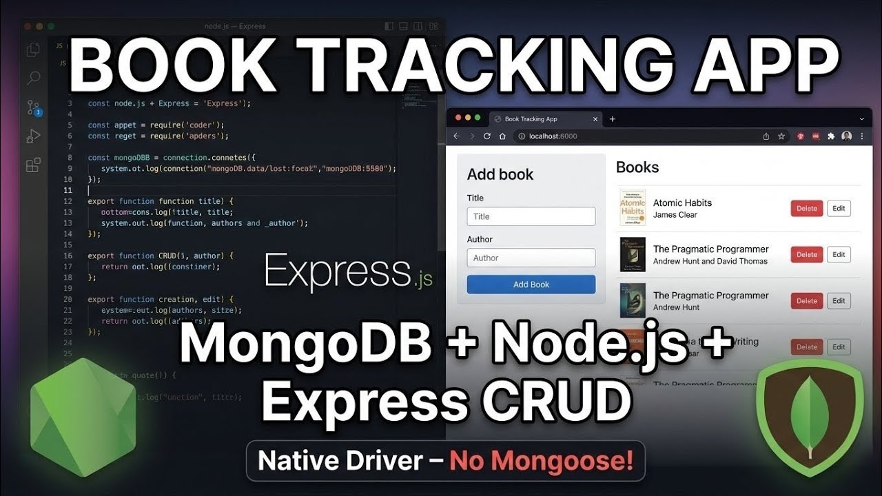 Mongo Project (Book Tracking App) with Source Code - CRUD Operations - Beginner Friendly