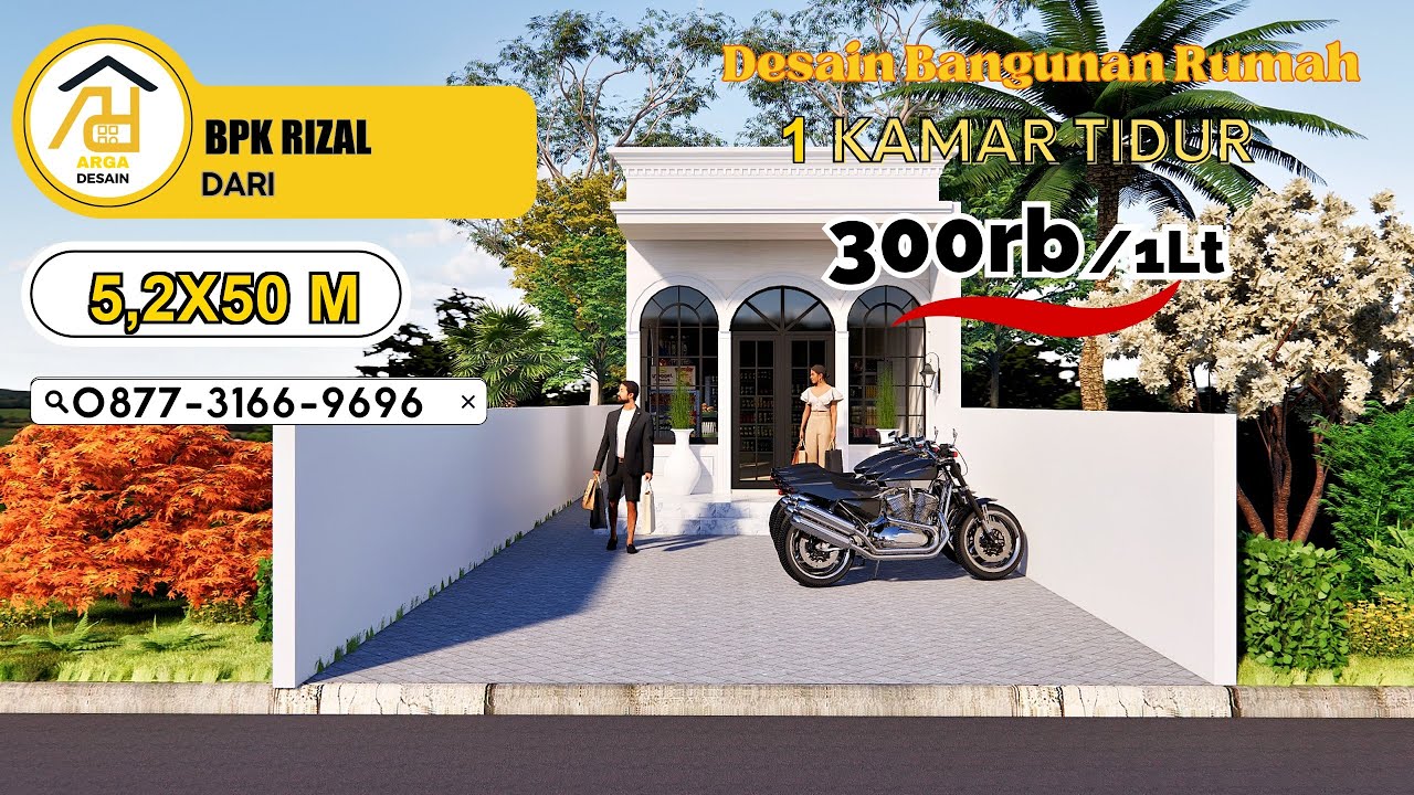 Desain Rumah Ukuran 5,2X50 M  [1 LANTAI] dari BPK RIZAL, Jasa Desain Rumah