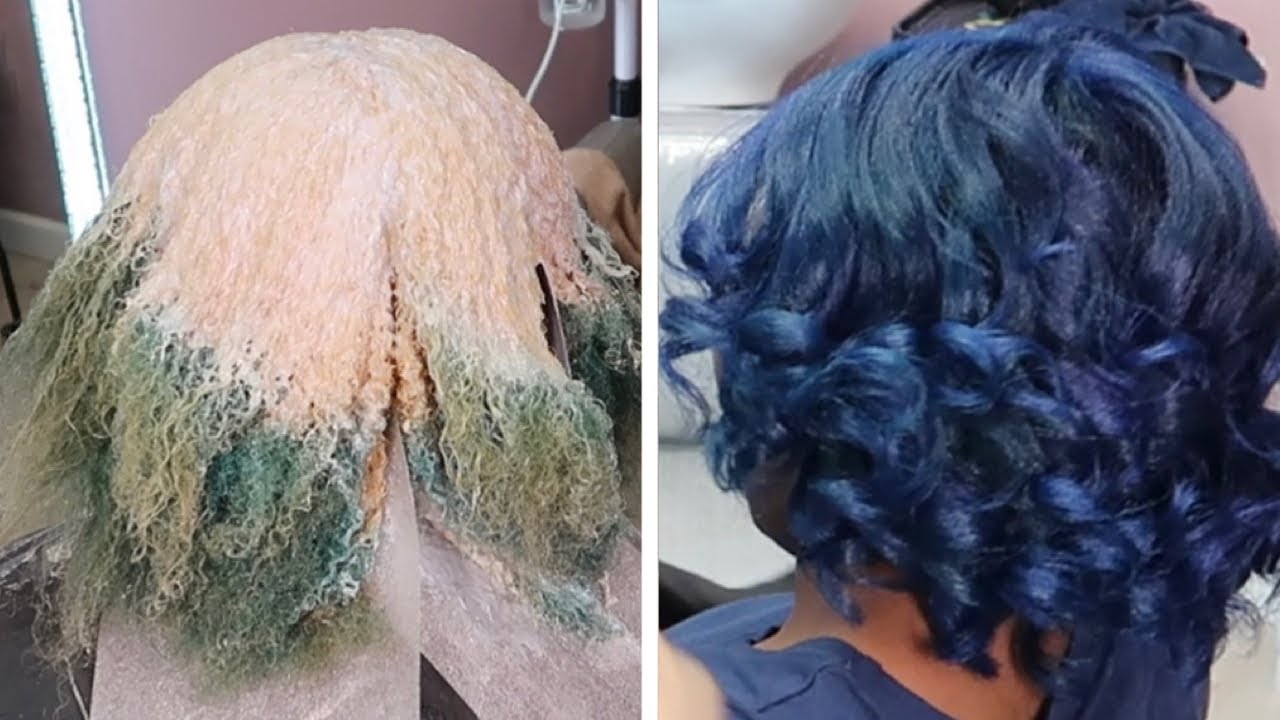 6 Month Grown Out Blue Hair Color Touchup | Blue Hair Tutorial | Blonde Solutions | Cassandra Olivia