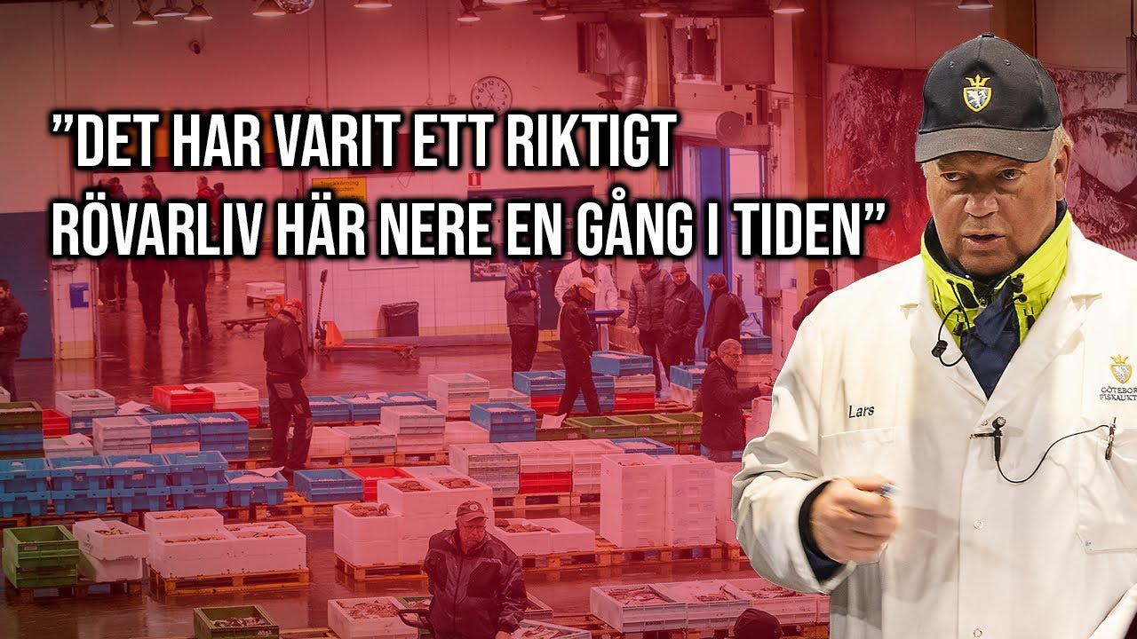 Lars auktionerar ut fångsten på Göteborgs Fiskauktion