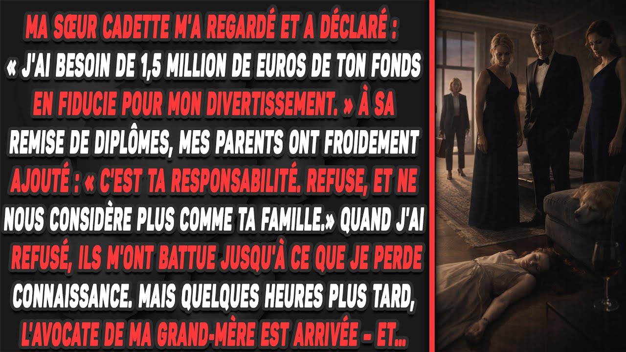Ma sœur cadette m'a regardé et a déclaré : « J'ai besoin de 1,5 million de euros de ton fonds en...