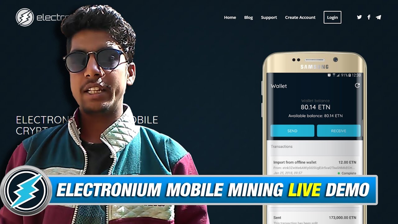 Electronium Mobile Mining - Live Demo | Get Free ETNs by entering referral code