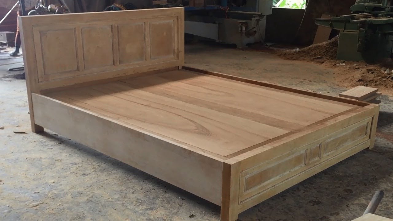 Woodworking Skills Are Very Smart - How To Building A Queen Size Bed Extremely Simple and Beautiful