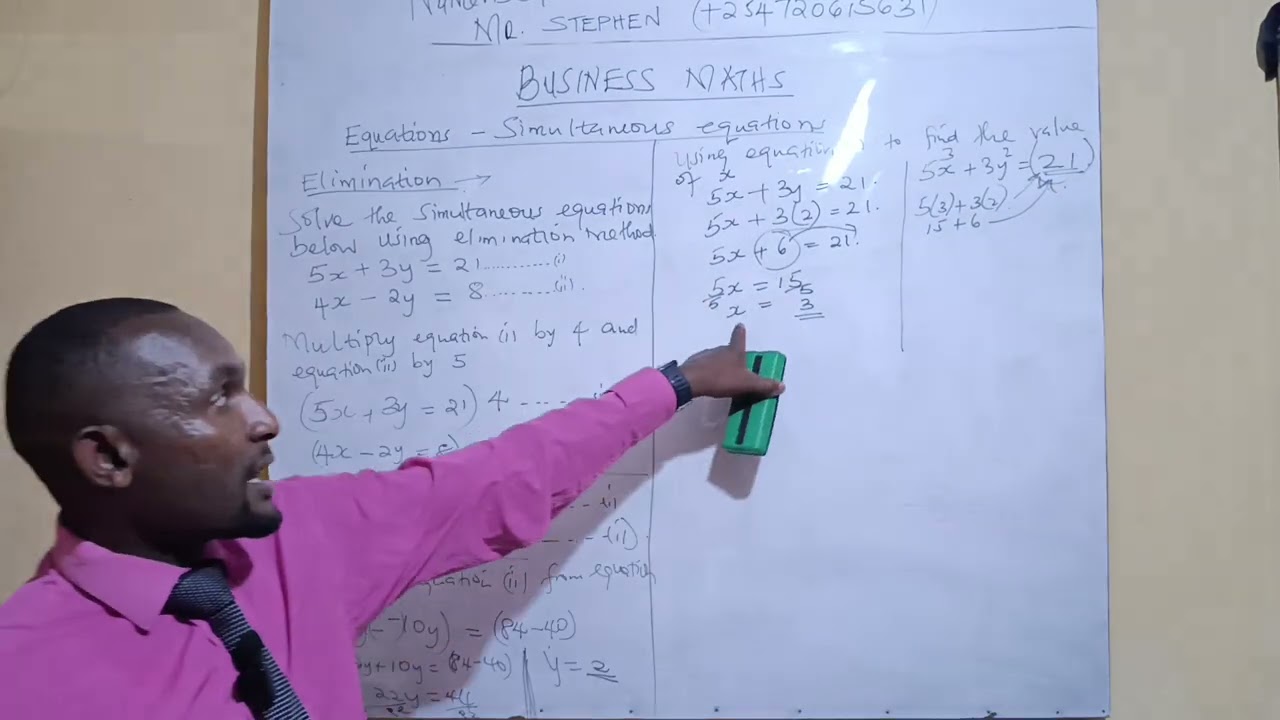 Solving Simultaneous Equations Using Elimination Method | Step-by-Step Algebra by Mr Stephen 