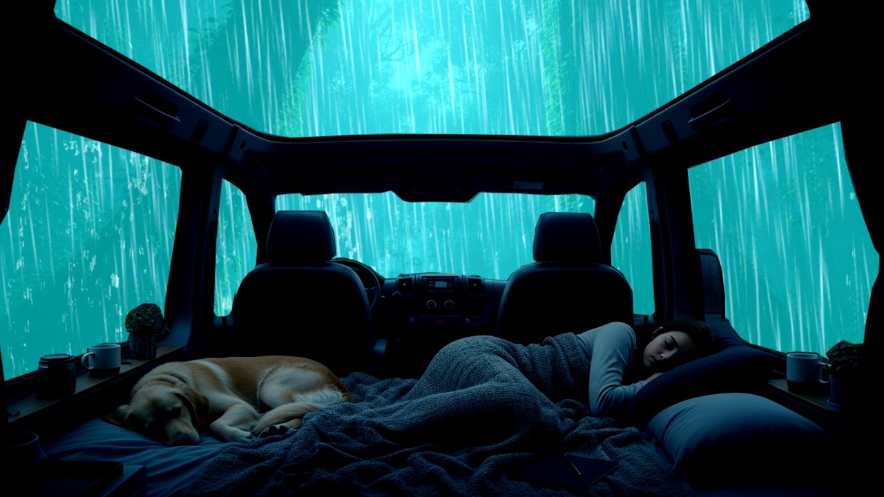 Fall Asleep Naturally 🌧️ Immersive Heavy Rainstorm Inside the Car for Ultimate Calm