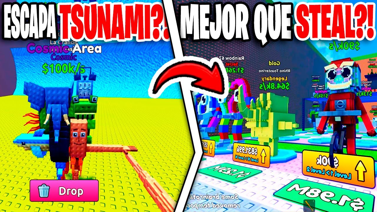 Nuevo JUEGO ROMPE ROBLOX !! MEJOR QUE STEAL A BRAINROT?! ADMIN ABUSE !! Escape Tsunami For Brainrots