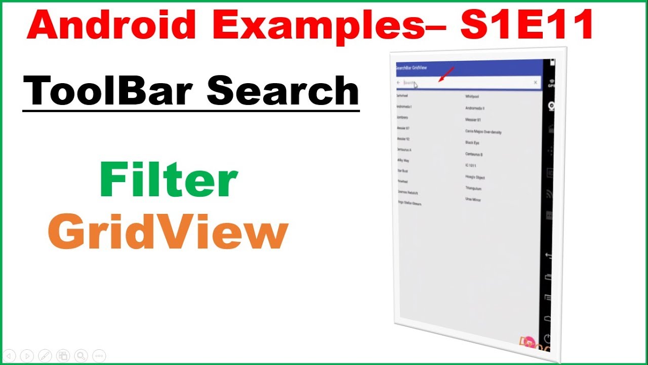 Android S1E11 : Material ToolBar SearchBar - Filter GridView