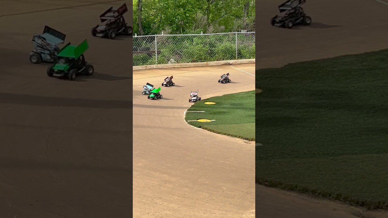 RC Losi sprint car green flag #rc #rccar #rcracing #teamlosiracing #sprintcar #ovalracing #rcfun