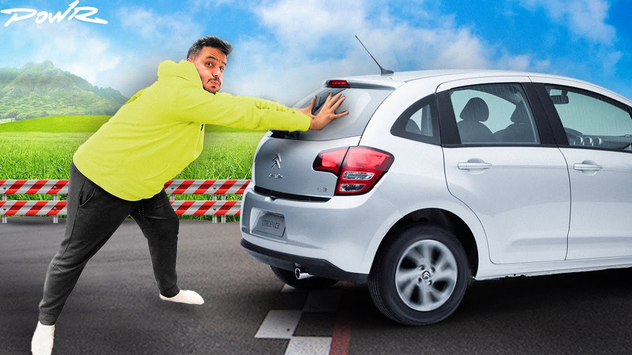 اسرع شخص يدفع السياره يفوز🚙 ( تحدي القوه💪🏼)