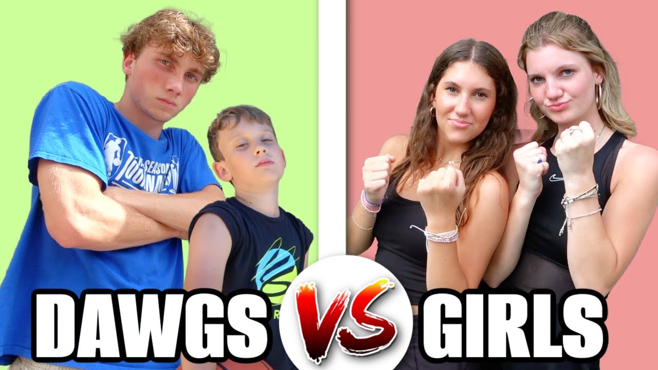 Girls vs  DAWGS Trick Shot Challenge!