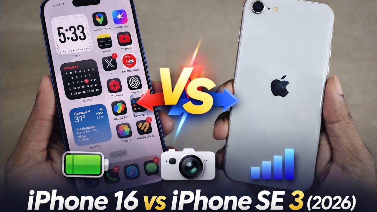 iPhone 16 vs iPhone SE 3 Full Comparison | Speed, Battery, Camera & Network — Honest Review