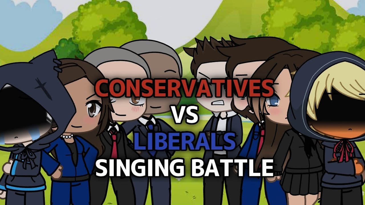🎤 GACHA LIFE SINGING BATTLE CONSERVATIVES VS LIBERALS ❤️🤍💙 🗣🗣🗣🔥🔥🔥 || Satire