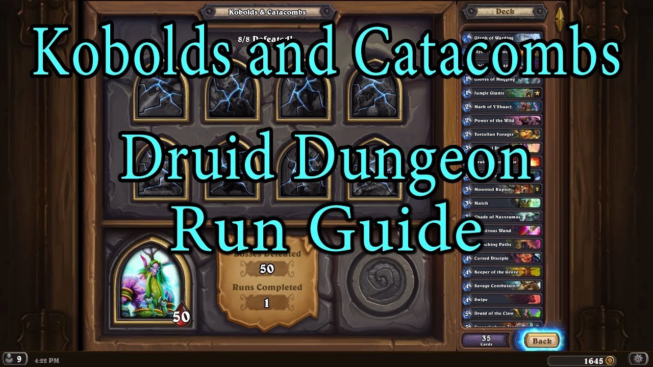 Hearthstone: Kobolds and Catacombs Druid Dungeon Run Guide