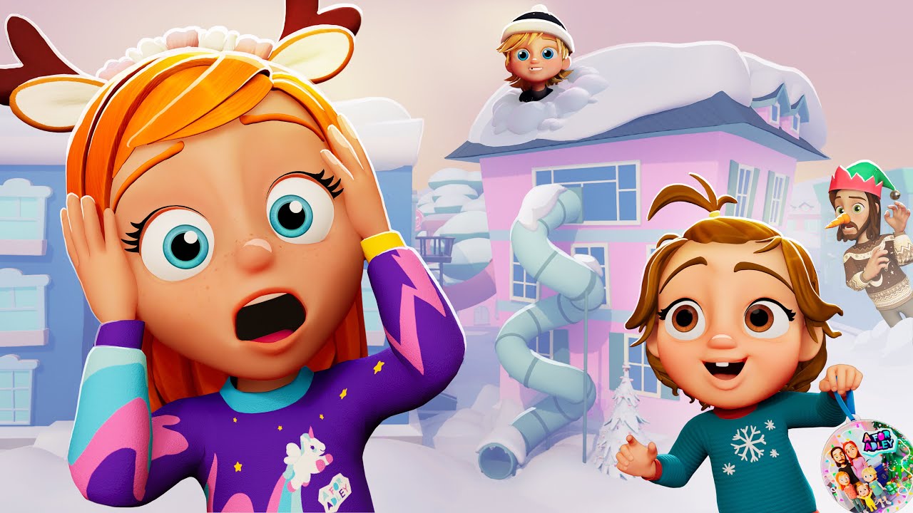 WiNTER in the NEiGHBORHOOD!! Navey visits Adley & Niko for a fun SNOW DAY Neighbor Christmas Party