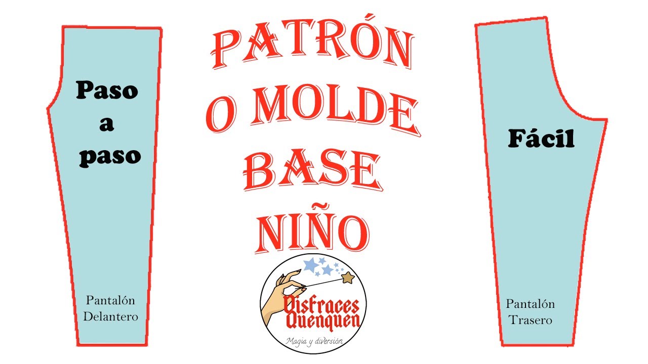 Patr&oacute;n o Molde Base Pantal&oacute;n para ni&ntilde;os 👖 Como trazar molde base pantal&oacute;n paso a paso. Patronaje.