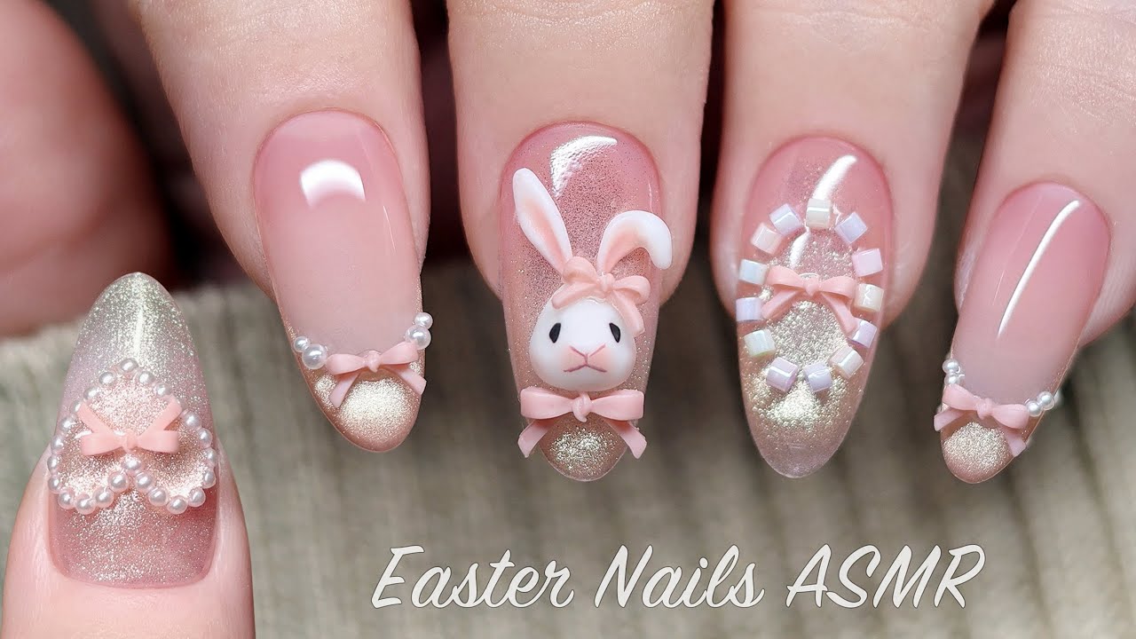 🐰 Пасхальный ASMR для ногтей | Расслабляющий пошаговый туториал по нейл-арту 💅| Без слов Эп.28