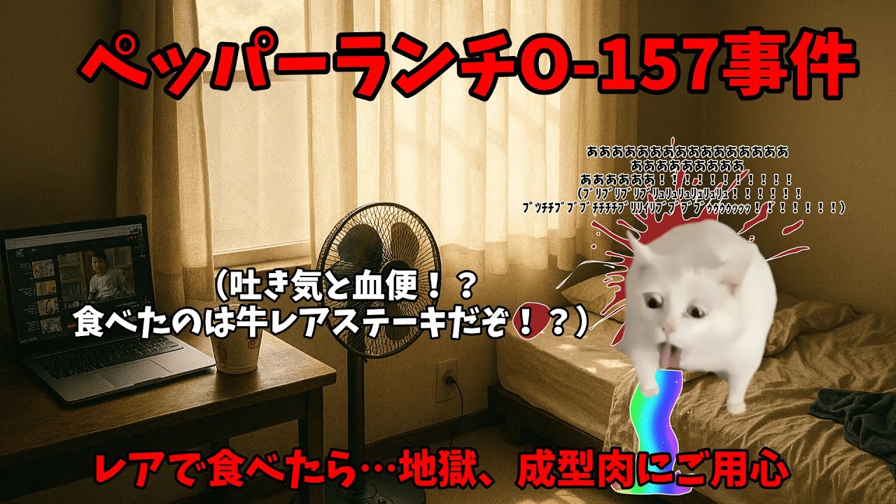 猫ミームでわかる「ペッパーランチO157集団食中毒事件」ステーキで地獄へ…知らなかったでは済まされない！