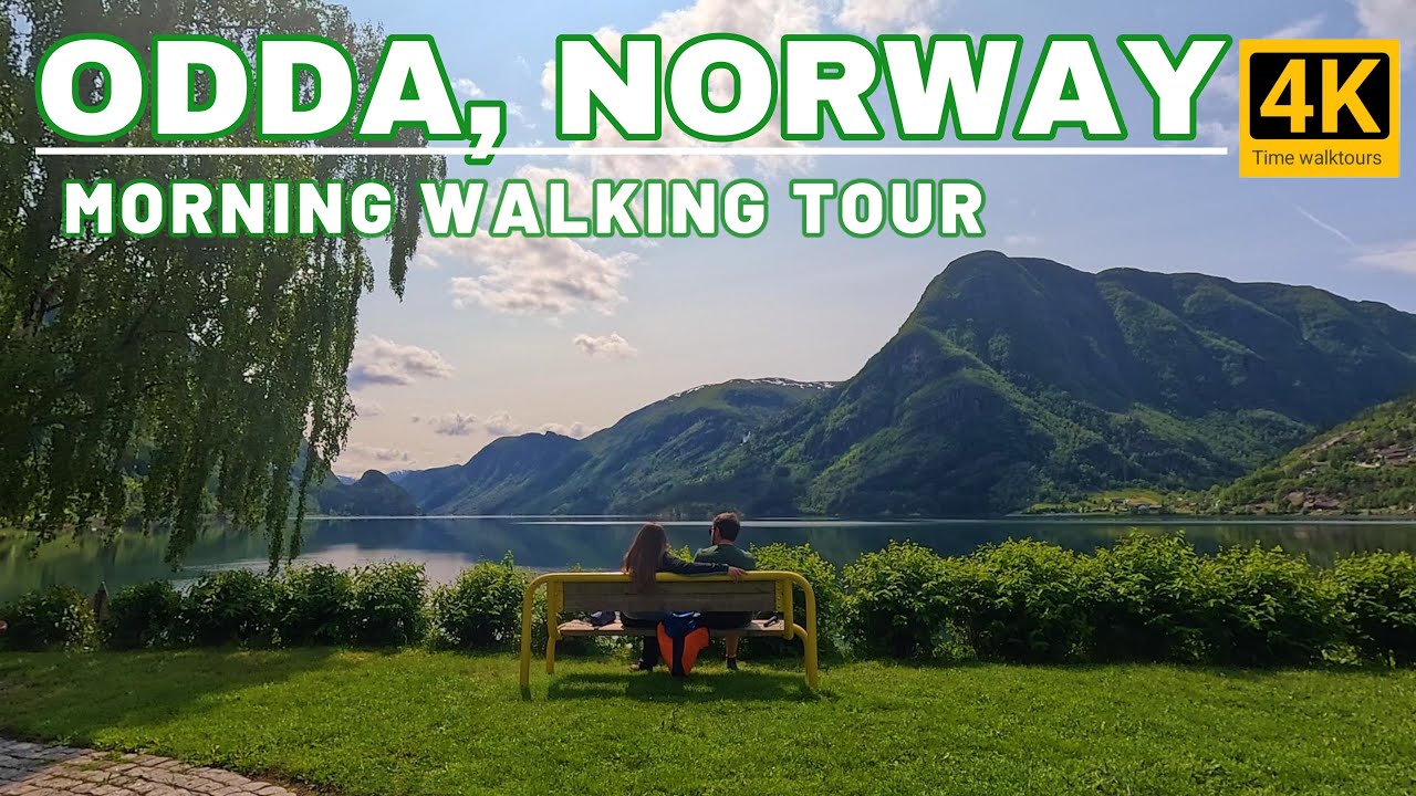 Exploring the Most Beautiful city of Odda Norway, 4k walking Tour.
