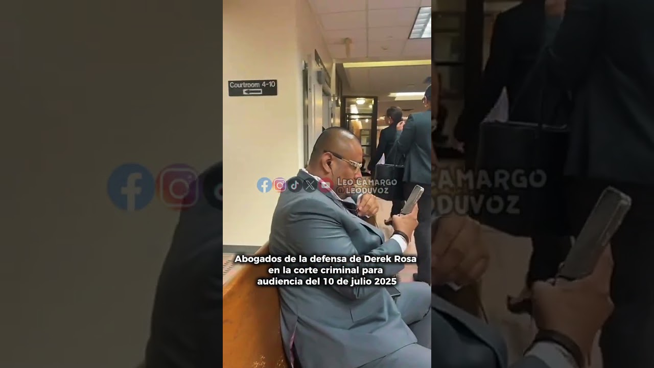 Abogados de la defensa de Derek Rosa entre gritos de rechazo en la Corte audiencia del 10/07/25