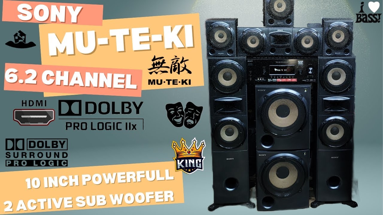 Sony MUTEKI STR-KM5000 Home theater system 6.2 channel 2 active sub woofer 9213787547 #sonymuteki