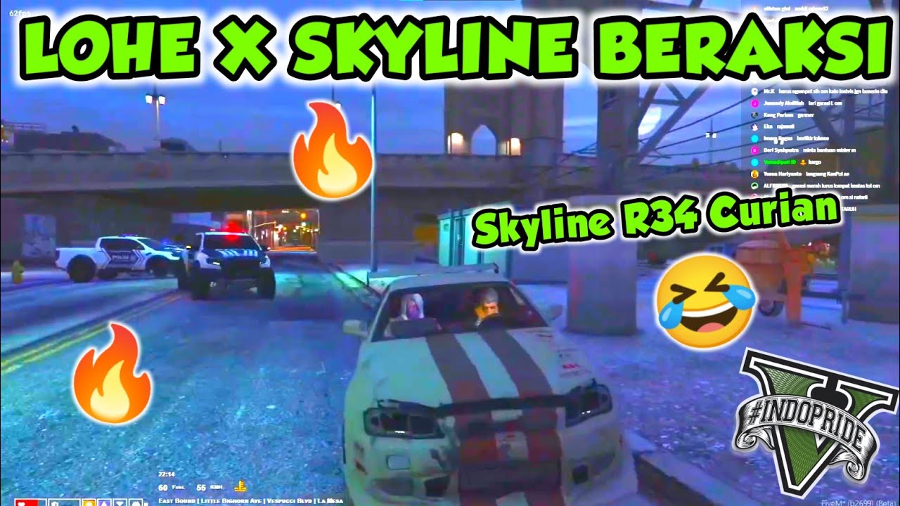 LOHE X R34 SKYLINE HOT PURSUIT 🔥🔥🔥 | GTA V ROLEPLAY INDOPRIDE