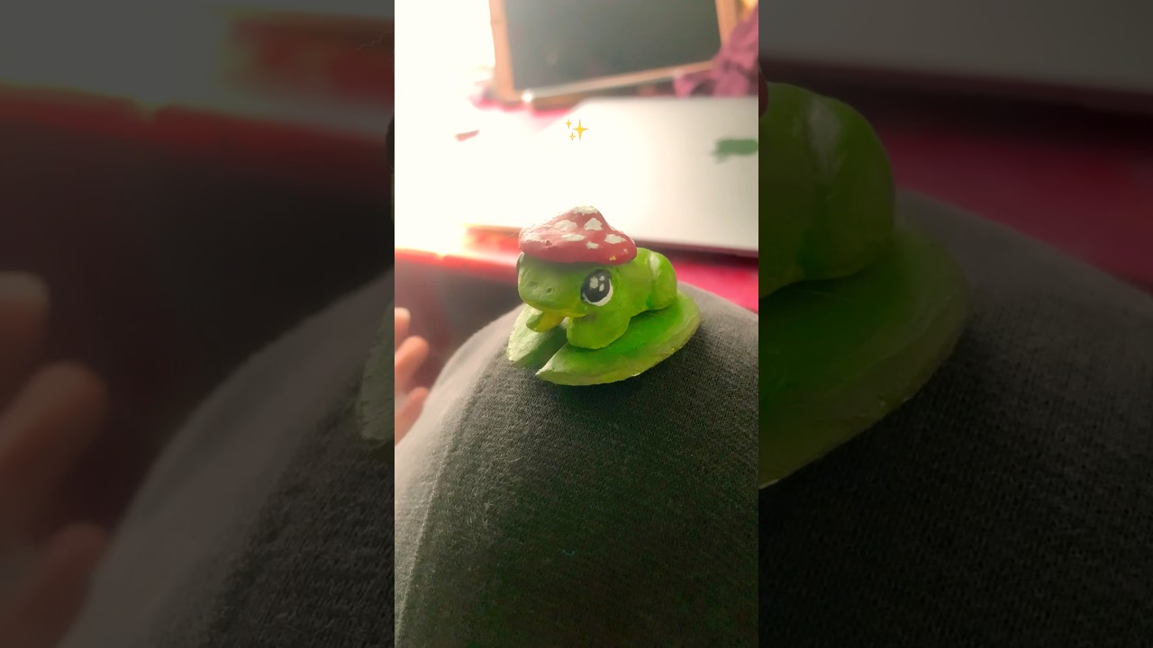 I MADE A MUSHROOM FROG! 😋✨🍄🐸#art #craft #mushroom #frog #cute #clayart #funart #diy #cottagecore