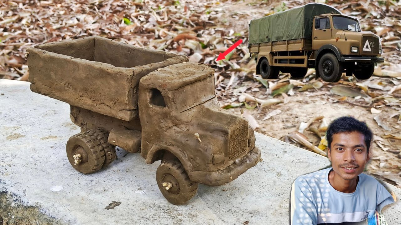 How to make with clay old TaTa truck. Mitti Se kaise truck gadi banaen.Soil Vehicle.