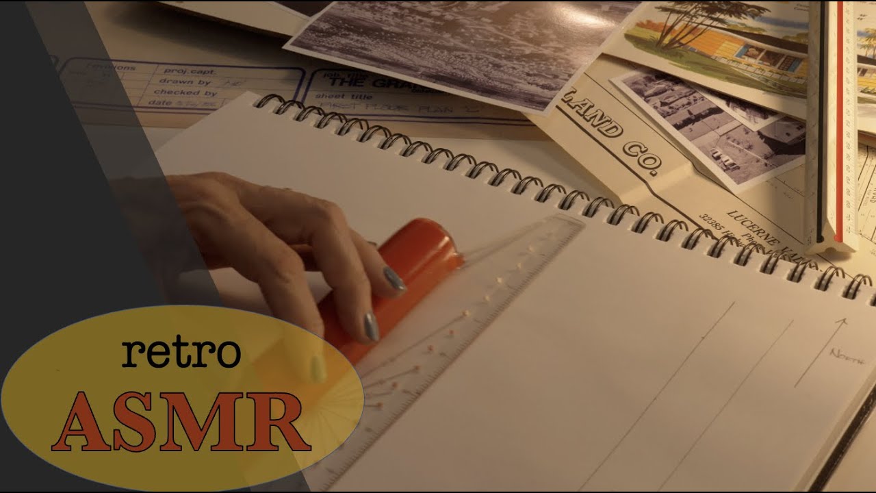 Retro Architect * ASMR Writing & Drawing (Unintelligible Whispering)