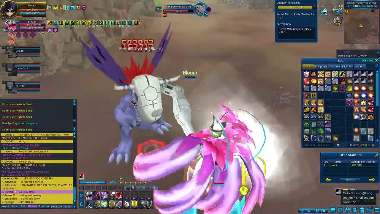 Solo Mdg with Free U rank [Bloom] - Digimon Masters Online