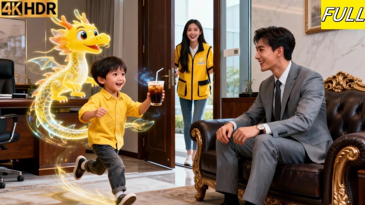 O menino ajuda sua mãe servindo café.O cliente é seu pai CEO,que nunca conheceu!Ele recebe todo amor