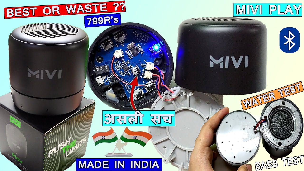 #TearDown Mivi Play 5 W Portable Bluetooth Speaker kaisa hai|WATER TEST|BASS/SOUND TEST| Disassemble