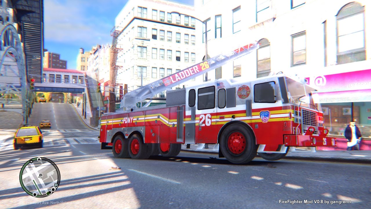 GTA IV FIREFIGHTER MOD: EPISODE 1: First shift with FDNY Ladder 26: Busy day on the truck