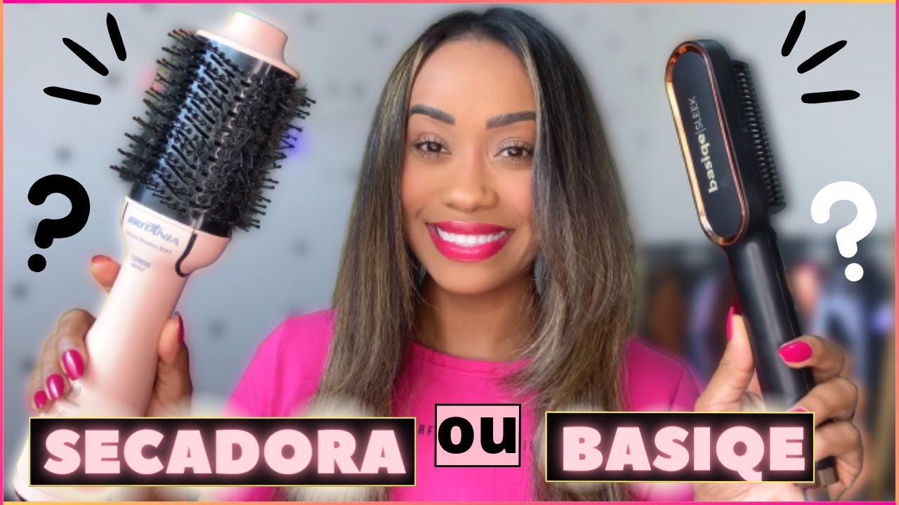 ESCOVA SECADORA BRITÂNIA OU BASIQE SLEEK GOLD (Pente alisador) - QUAL É MELHOR? (ASSISTA E DECIDA)❗️