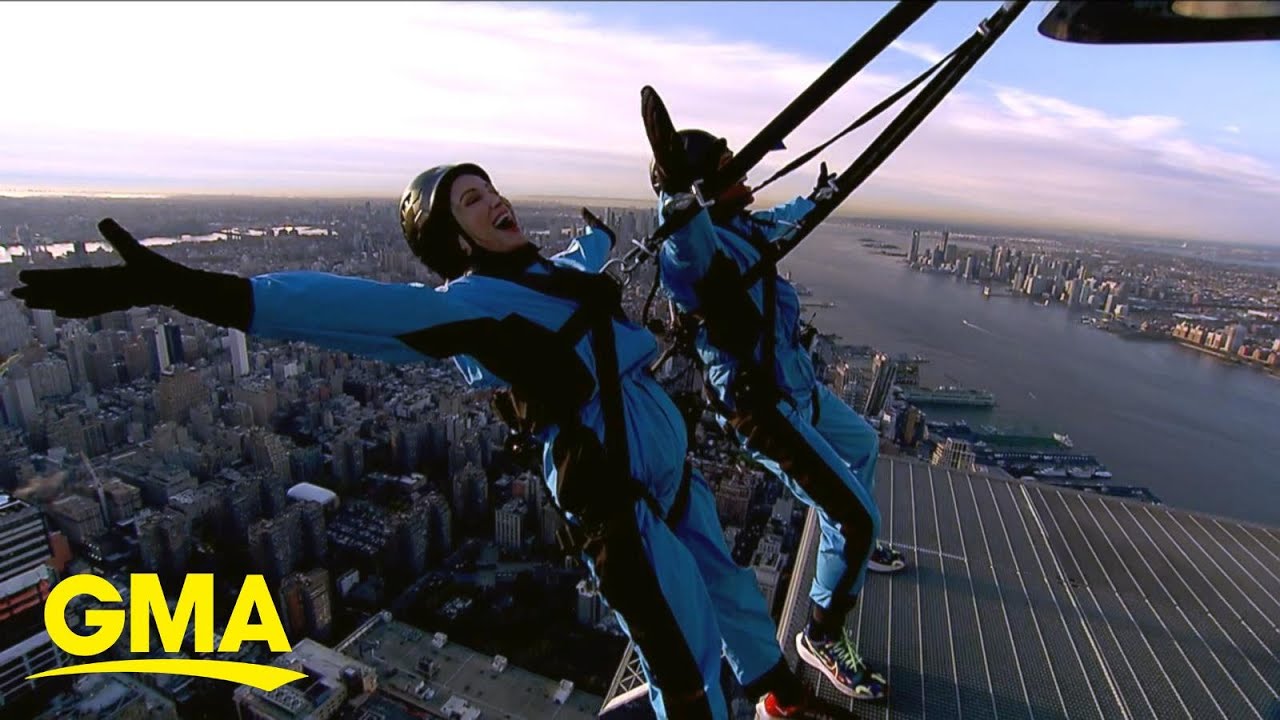 Эми Робах и Ти Джей Холмс принимают участие в City Climb l ​​GMA