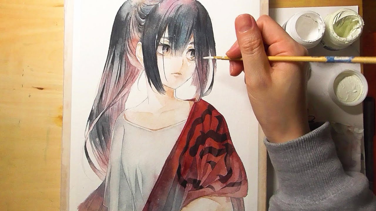 【透明水彩】イラストメイキング【用心棒】●Watercolor Painting