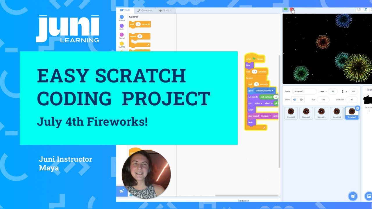 How to Make Fireworks in Scratch! - Scratch Coding Tutorial for Beginners | Easy Scratch Project