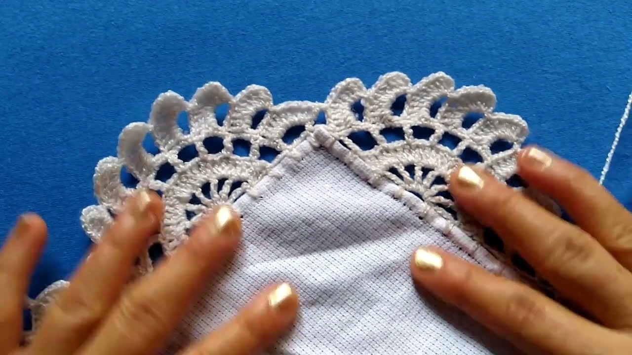 Fácil puntilla num 607 para servilletas o manteles#crochet #tejidos #puntillas #manualidades