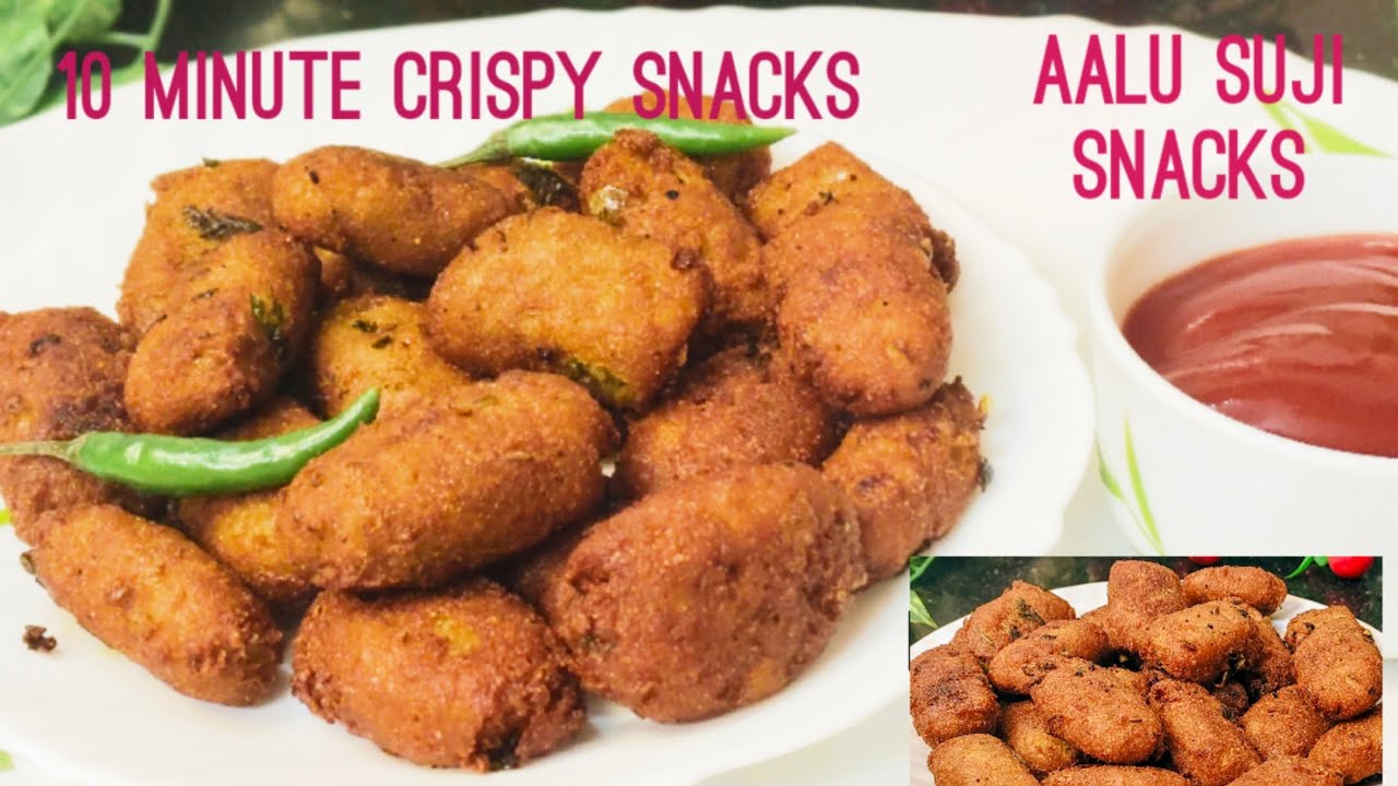 10 minute snacks recipe | aalu aur suji recipe#Juhi cooking #10 minute snacks#aalu suji snacks