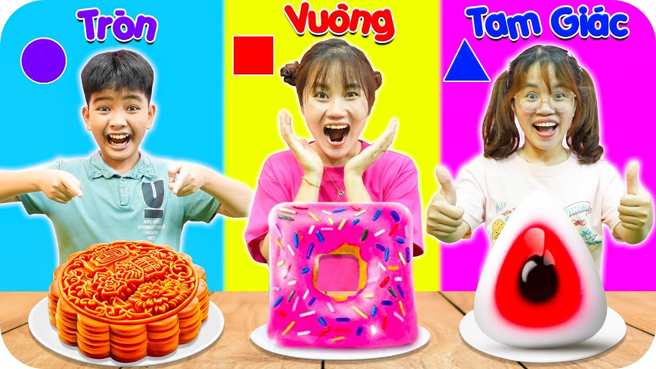 200k Mua Đồ Ăn Vặt Cổng Trường Theo Hình Tròn - Vuông - Tam Giác ♥ Minh Khoa TV
