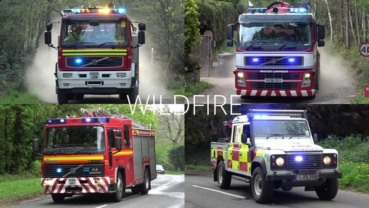 MAJOR WILDFIRE DEVASTATES SURREY MILITARY LAND - Fire Engines Respond To Large Surrey Wildfire!!