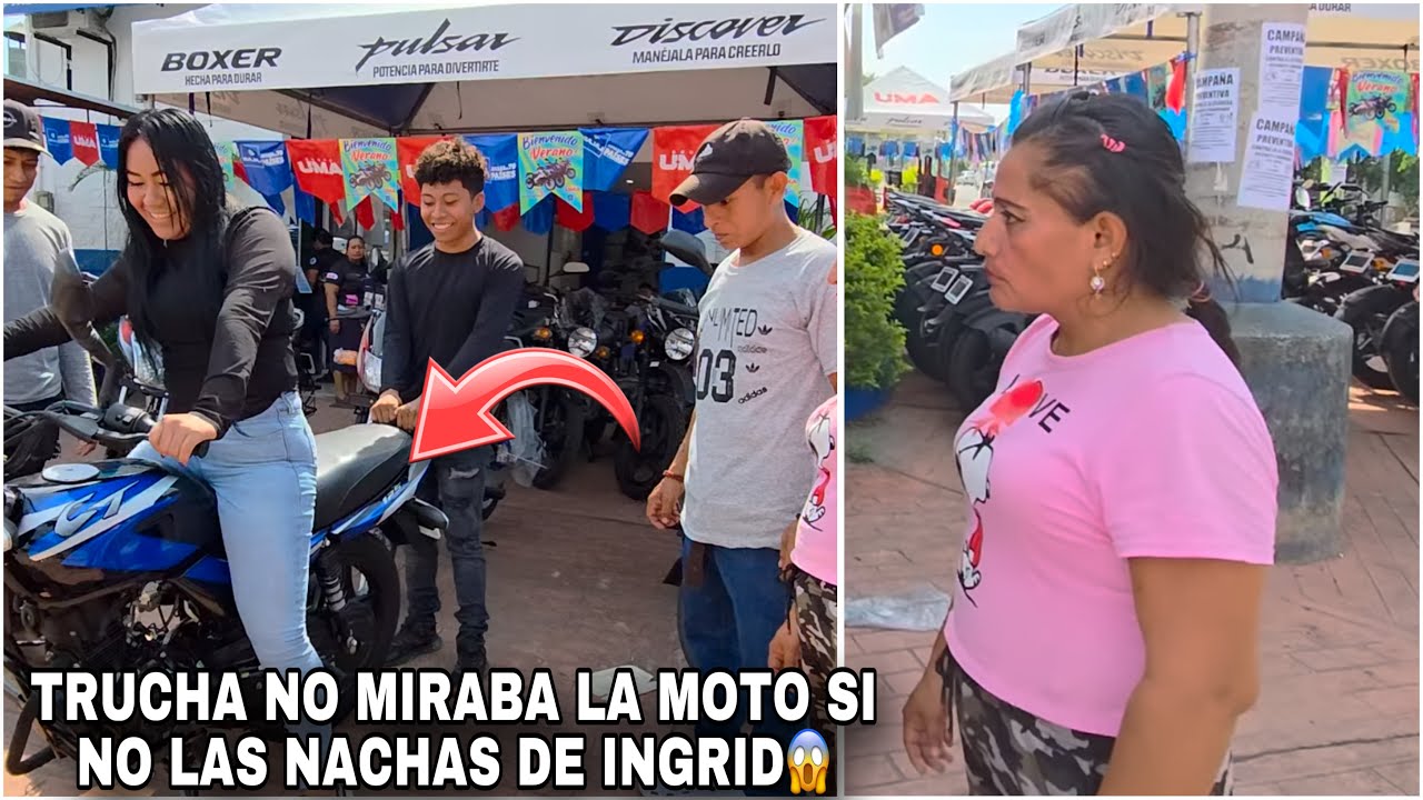 Ingrid asta probó la moto nueva de trucha Chentia la qu3ría baj4r del pelo de la moto😆